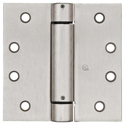 Spring Door Hinge, Adjustable, Nickel, 4 In.