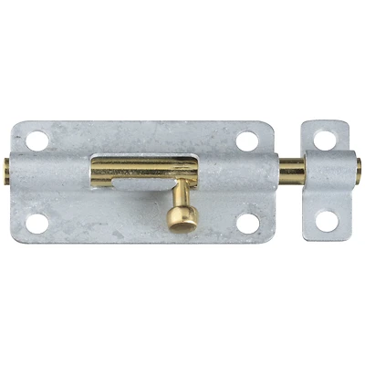National Hardware N151-894 Door Barrel Bolt, Galvanized Steel, 4 In.