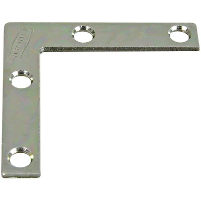Flat Corner Iron, Zinc, 2 x 3/8 In.