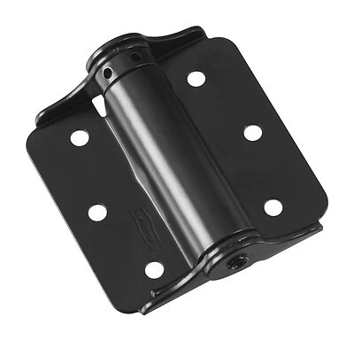 National Hardware Adjustable Spring Door Hinge, Steel, Black, 3 In., 2-Pk.