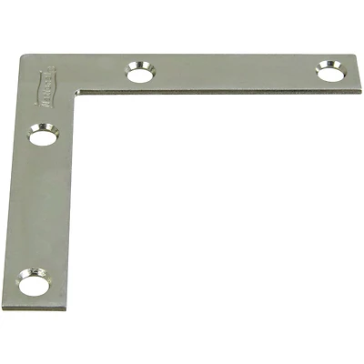 Flat Corner Iron, Zinc, 3 x 1/2 In.