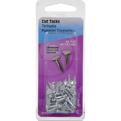 Hillman 122603 Cut Tacks, 1/2 In. #6, Galvanized Steel, 1-3/4 Oz.