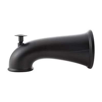 Tub Spout with Pull-Up Diverter, Matte Black, 6 In.