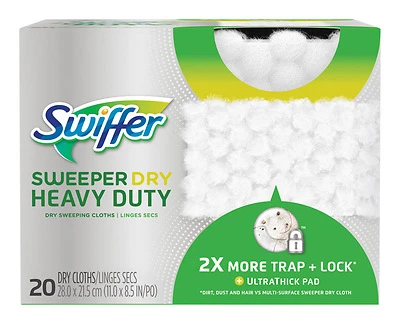 Swiffer 80875017 Floor Cleaner Refill, 20 Capacity, Cotton, White