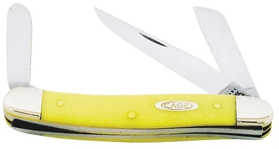 Case 00035 Stockman Pocket Knife, Chrome Vanadium, Yellow, 3-5/8 In. Closed