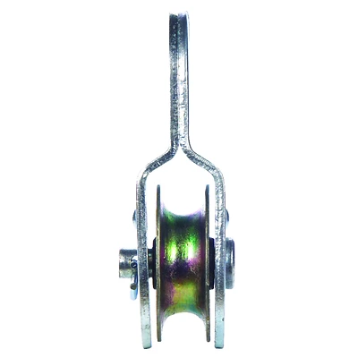 Campbell T7550401 Fixed Eye Pulley, 1-1/2 In. Sheave, 420 Lb Load, Zinc