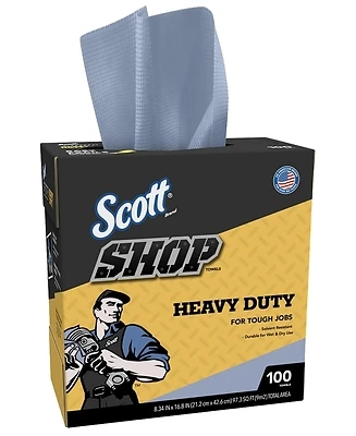 Scott 54014 Heavy Duty Shop Towels, 100-Pack, 8.34 x 16.8 In.