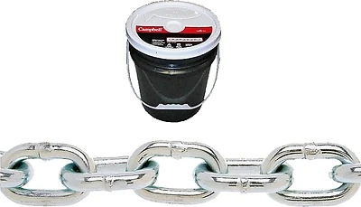 Campbell 0140323 Proof Coil Chain, 3/16 In., Blue-Krome, 250 Ft.