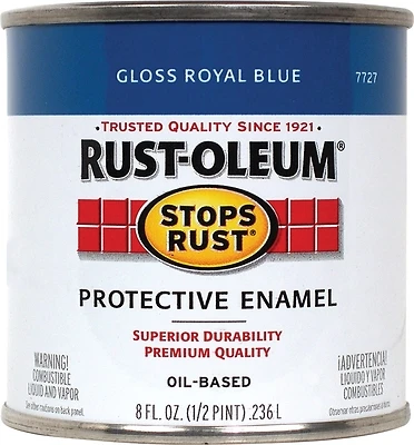 Rust-Oleum 7727730 Stops Rust Protective Enamel, Gloss Royal Blue, 1/2 Pt