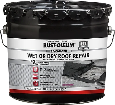 Wet Roof Repair, Black, 3-Gallon