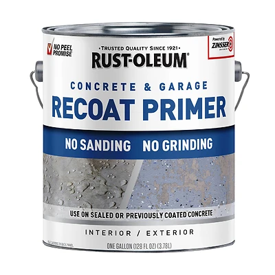 Rust-Oleum Garage & Concrete Recoat Floor Primer, Semi-Transparent Gray, Gal