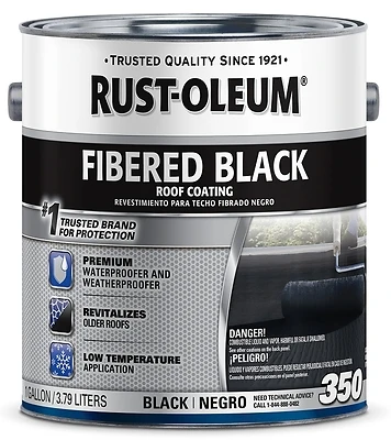 Fibered Roof Coating, Black, 1-Gallon