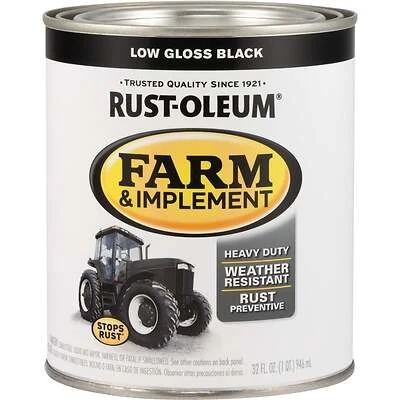 1 Quart Low Gloss Black Farm & Implement Enamel Paint - Model 280107