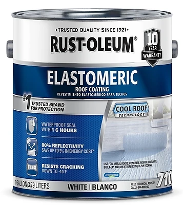 Elastomeric Roof Coating, White, 1-Gallon