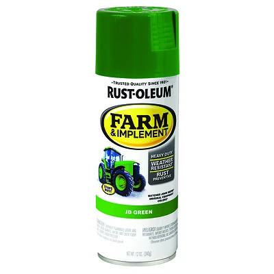 Rust-Oleum 280124 Farm & Equipment Spray Paint, John Deere Green, 12 Oz