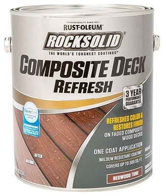 Rust-Oleum 350059 RockSolid Composite Deck Refresh, Redwood, 1-Gallon