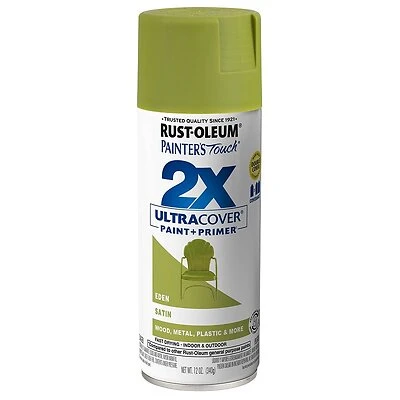 Rust-Oleum 334065 Painter's Touch 2X Spray Paint, Satin Eden, 12 oz