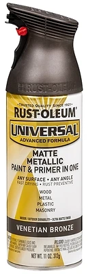 Universal Paint & Primer Matte Metallic Spray Paint, Venetian Bronze, 11-oz.