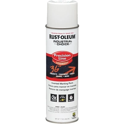 Industrial Choice Precision Line Marking Spray Paint, White, 17 oz. Inverted