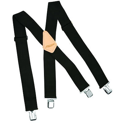 AWP 1L-611-BK-1 Work Suspenders, 2 In. Wide, One Size Fits Most