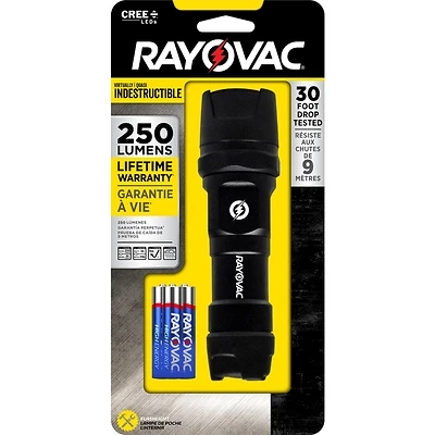 Rayovac ROVDIY3AAA1 Workhorse Pro LED Flashlight, 250 Lumens, 3 AAA