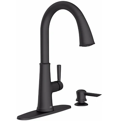 American Standard 9319300.243 Maven Pull-Down Kitchen Faucet, Matte Black, Soap Dispenser