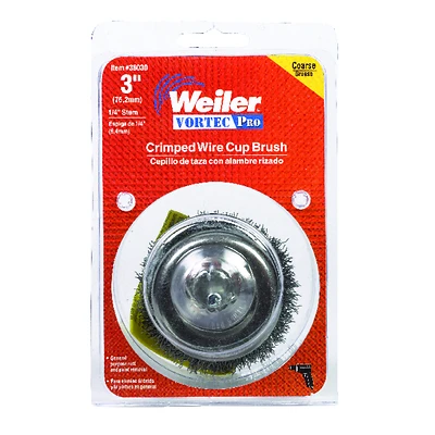 Vortec Pro 3 In. Crimped Steel Wire Cup Brush With 1/4 In. Shank