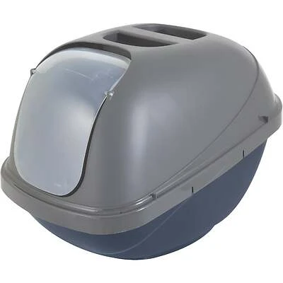 Cat Litter Pan, Hooded, Plastic, L