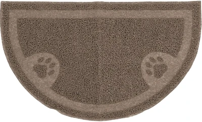 Arm & Hammer 22150 Litter Mat, 23-1/2 in L, 14 in W, Half-Circle, Rubber, Pearl Tan