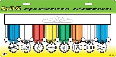 Hy-Ko KC143-8 Key Tag ID Kit, 8 Colored Tags with Rack