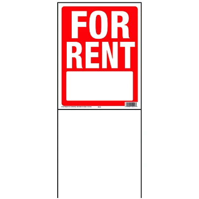 Hy-Ko SIY-213 For Rent Yard Sign, 18x14 In., 42 In. Frame, Pack of 3