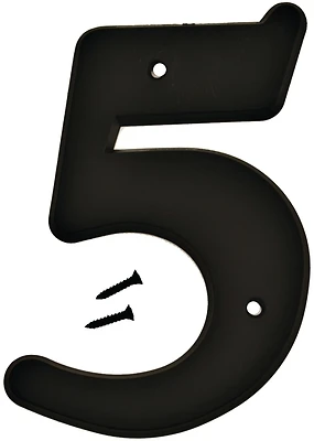 Hy-Ko 30205 House Address Number 5, Black Plastic, 6-In.
