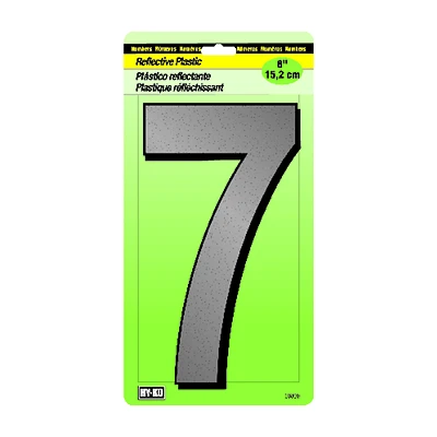 Hy-Ko 30807 House Number 7, Reflective Plastic, 6-In., Screw-In