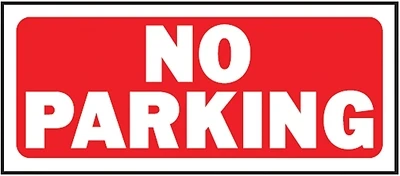 Hy-Ko 23002 No Parking Fence Sign, Plastic, Red/White, 6 x 14-In.