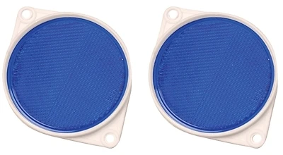 3-1/4 In. Dia. Round Blue Bracketed Nail-on Reflectors (2-pack) - Plexiglass