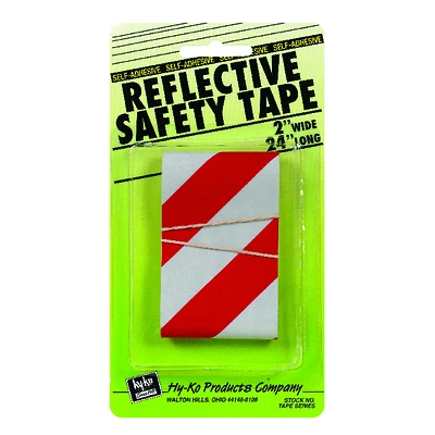 Hy-Ko TAPE-2 Reflective Safety Tape, Red/Silver, 2 In. x 24 In., 5 Pk