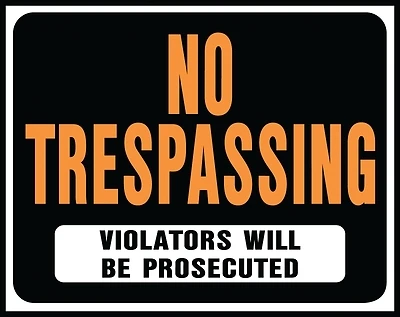 Hy-Ko SP-104 No Trespassing Sign, Plastic, 15 x 19 In.