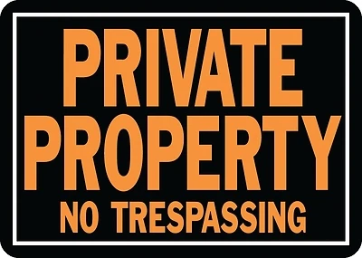 Hy-Ko 848 Private Property No Trespassing Sign, Aluminum, 10 x 14-In.