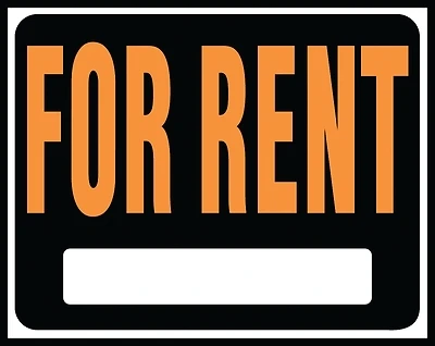 Hy-Ko SP-102 For Rent Sign, Plastic, 15 x 19 In.