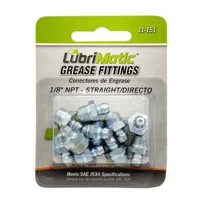 Straight Short 1/8" Grease Fitting, 10 Pk, Model 11-151