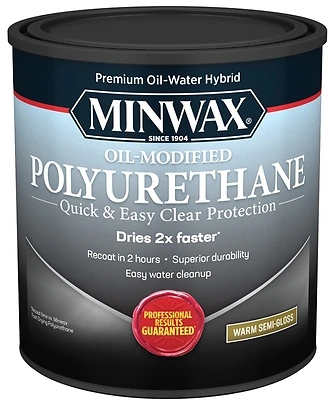 Minwax 63020 Polyurethane, Water Based, Semi-Gloss, 1 Qt.