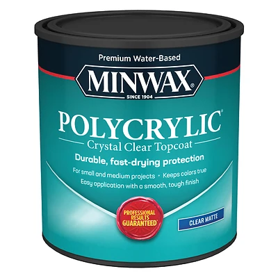 Minwax 622224444 Polycrylic Protective Finish, Clear Matte, 1 Qt.