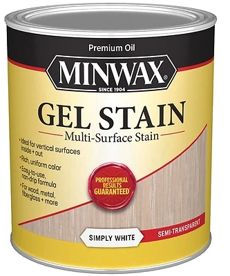 Minwax 616110444 Gel Wood Stain, Simply White, 1 Qt.