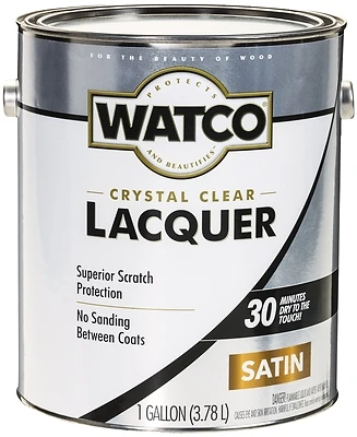 Lacquer Wood Finish, Clear Satin, 1-Gallon