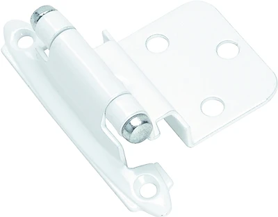 Amerock BPR3428W Cabinet Hinge, Self-Closing, White, 3/8 In. Inset, 2-Pk.