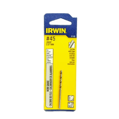 #45 X 2-1/8 In. L High Speed Steel Wire Gauge Drill Bit, Straight Shank, 1 Pk