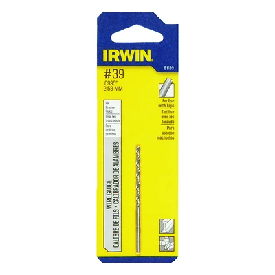 #39 X 1-3/8 In. L High Speed Steel Wire Gauge Drill Bit, Straight Shank, 1 Pk