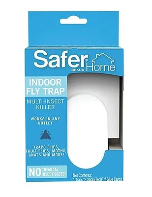 Safer SH502 Indoor Plug-In Fly Trap, UV LED Light, Reusable