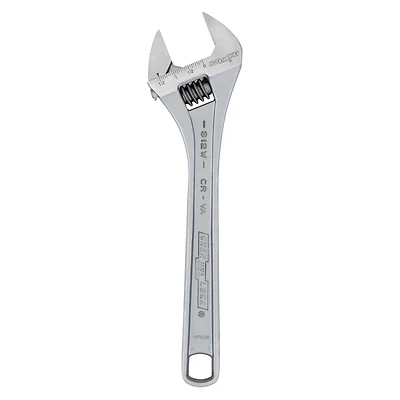 Channellock 12 In. Adjustable Wrench, Chrome Vanadium Steel, Maximum Jaw Capacity 1.5 In.