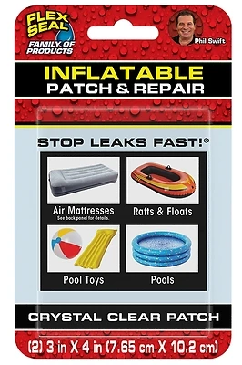 Flex Seal Family Inflatable Patch & Repair Kit Pvc 3 X 4 In. Clear 2 Pk